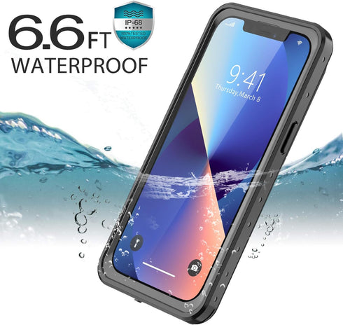 for iPhone 13 Pro Max Waterproof Case with Screen Protector Full Body Protector Shockproof Dustproof Dirtproof Heavy Duty IP68 Waterproof Case for...