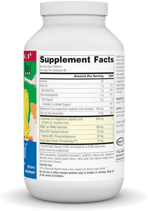 Source Naturals Attentive Child Chewable Wafers for Brain Metabolism Support - 120 Fruit Wafers...