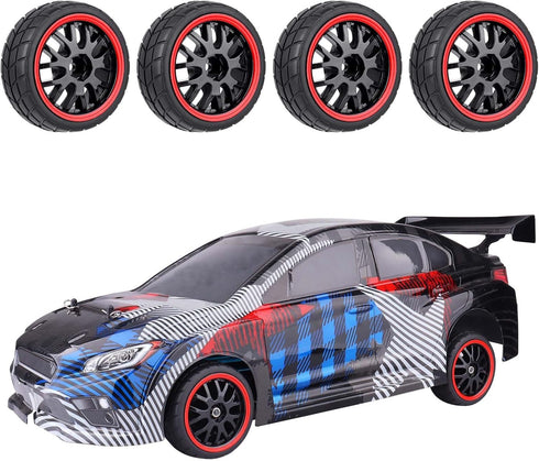 HobbyPark 12mm Hex PreGlued 1/10 RC Touring Car Wheels and Tires 1.02" 26mm Wide, 2.55" Tall Soft Rubber for Tamiya HPI Traxxas Redcat Kyosho Brus...