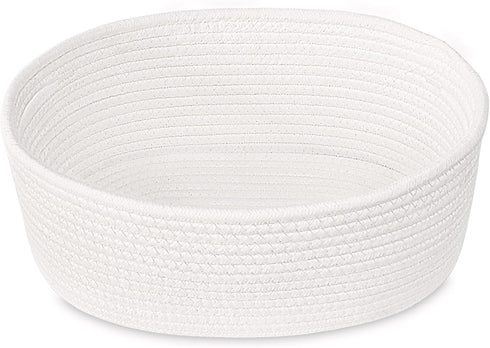 ABenkle Small Woven Basket, Cute Small Basket, Rope Room Shelf Storage Basket, Cat Dog Toys Basket Chest Box, Empty Decorative Gift Basket with Hi...