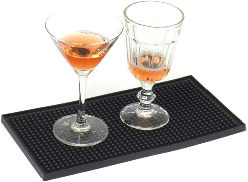 Yisharry li Bar Mat 6" x 12" Kitchen Square Rubber Service Spill Mat PVC Black KTV Bar Drying Dish Mats...