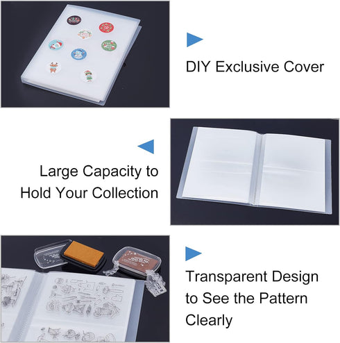 GLOBLELAND Clear Stamps Storage Embossing Folder Storage Photo Storage Album Seal Bags Storage Keeper Cards Folder Storage Bag for DIY Scrapbookin...