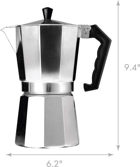 Primula Classic Stovetop Espresso and Coffee Maker, Moka Pot for Italian and Cuban Café Brewing, Greca Coffee Maker, Cafeteras, 9 Espresso Cups, S...