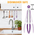 HOTEC Premium Stainless Steel Locking Kitchen Tongs with Silicon Tips, Set of 2-9" and 12" (Purple)...