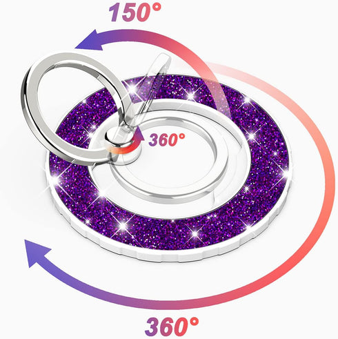 Magnetic Phone Ring Holder for magsafe, Glitter Magnetic Grip Compatible with iPhone 15 14 13 12 Pro max,Pro,Plus,Mini Mag Safe Accessories,Adjust...