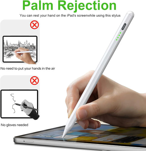 Stylus Pen for iPad 2018-2023 with Palm Rejection, Magnetic Stylus Pen, Active Pencil for iPad 10/9/8/7/6 Generation, iPad Pro 11/12.9 inch, iPad ...