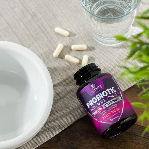 Probiotics, 60 Billion CFU per Serving, Probiotic with Prebiotics for Digestive & Immune Health Support for Women & Men - Nature's Supplement is S...