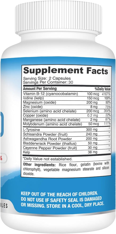 Best Earth Naturals Thyroid Support Supplement for Women and Men - 60 Capsules...