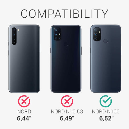 kwmobile Case Compatible with OnePlus Nord N100 Case - TPU Silicone Phone Cover with Soft Finish - Black...