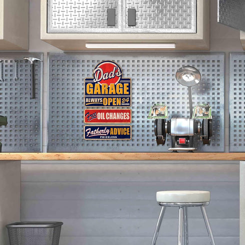 Dad's Garage Linked and Embossed Metal Sign - Vintage Garage Sign for Dad - Great Gift Idea...