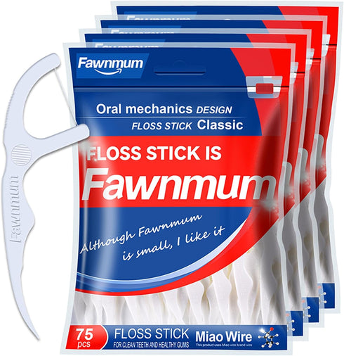 300 Count Classic Dental Floss Picks - Strong, Unflavored, and Tough Dental Cleaners for Thorough Teeth Cleaning?75 Count * 4 Bags?...