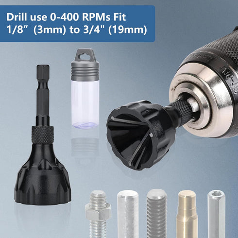 Deburring External Chamfer Tool,with Tungsten Carbide Blade, External Chamfer Drill Bit Deburring Tool ?Fits 1/8" to 3/4"....