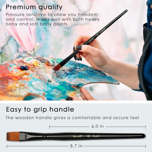 Paint Brushes Set, 14 PCS Artist Brush for Acrylic Oil Watercolor Gouache Artist Professional Painting Kits with Synthetic Nylon Tips...