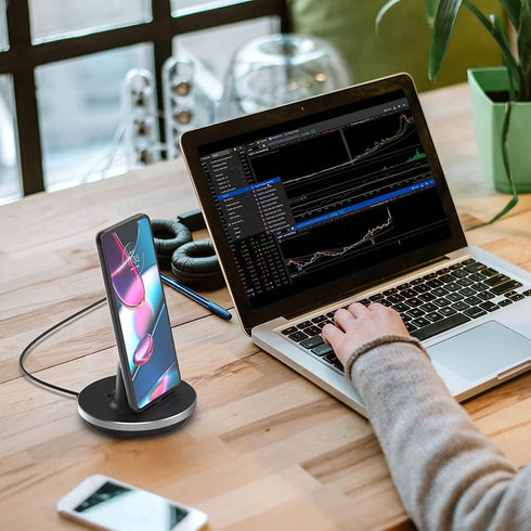 Encased Desktop Charging Stand for USB-C Phone and Tablets, Adjustable Case-Friendly Dock Station Charger, Super Fast Charge Compatible (Wired Typ...