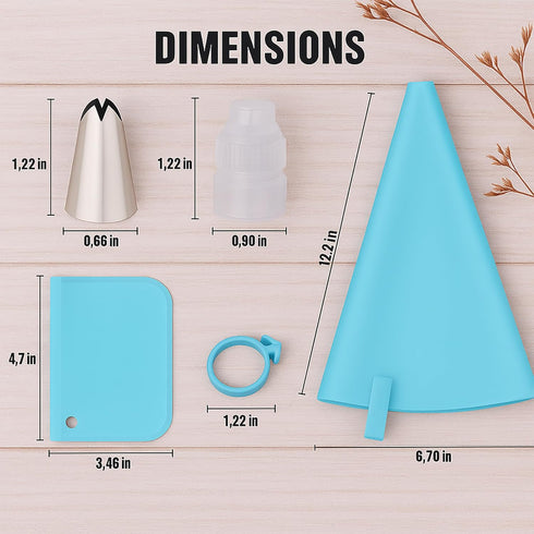 Piping Bags and Tips Set, Reusable Cake Decorating Supplies with 2 Reusable Bags, 12 Icing Tips, 2 Silicone Rings, 2 Couplers and 3 Scrapers, Cake...