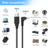 GINTOOYUN USB to DC Power Cable USB 2.0 Male to 90 Degree Angle DC5525 Male Power Extension Charge Cord for LED Strip, Bluetooth Speaker,Mini Fan ...