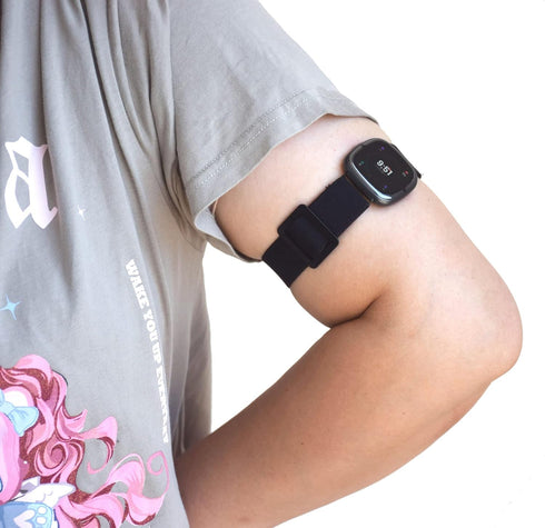 Adjustable Elastic Armband or Ankle Band for Compatible with Fitbit Sense 2/Fitbit Sense/Fitbit Versa 4/Fitbit Versa 3 Smartwatch, Stretchy Band f...