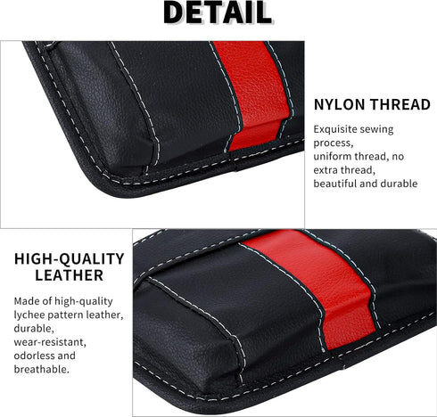 Accmor Car Side Pocket Organizer, Car Seat Pockets PU Leather Tray Pouch, Car Seat Storage Gap Filler, Phone Key Sunglasses Holder for Car Door Wi...