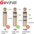 Devinal 1/4" Female to 3.5mm Cable, 6.35mm Female to 3.5mm (1/8" inch) Stereo Headphone Adapter, Quarter inch Female Jack to Mini-Jack TRS Male Pl...