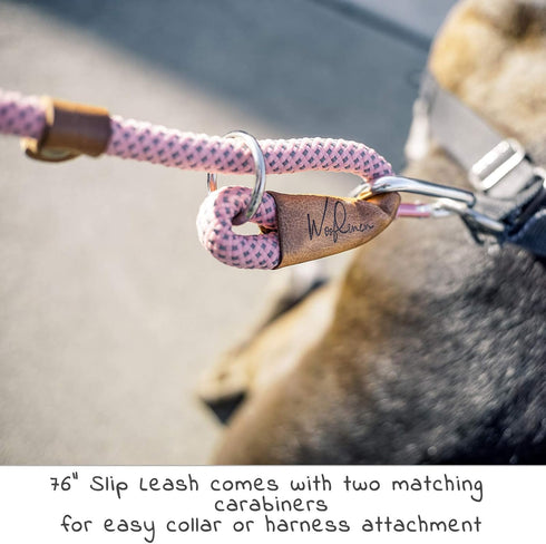Ultra Reflective Premium Dog Slip Leash Made from Mountain Climbing Rope - Great for Training and The Strongest Pullers 6 Foot (Pink Marshmallow)...