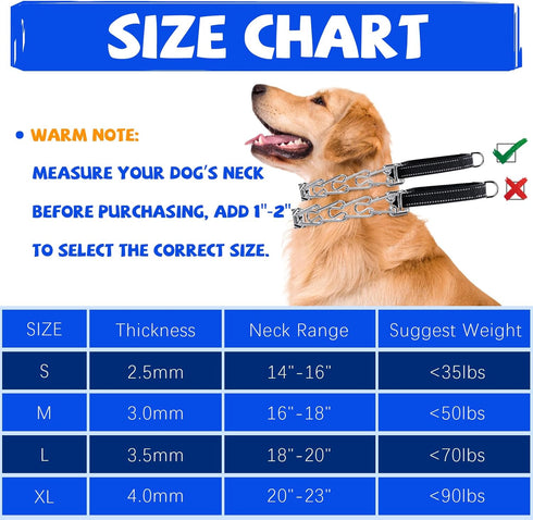 Dog Training Collar, No Pull Dog Collar Dog Basic Collar for Small Medium Large Dogs with Quick Release Buckle,Extra Links, Rubber Tips(Black, S)...