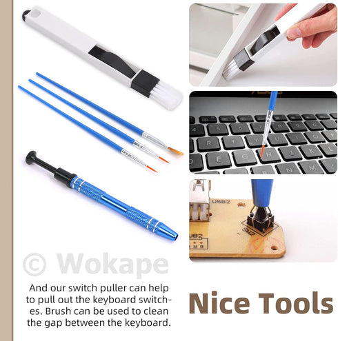 14Pcs Keyboard Lube Kit for Mechanical Keyboard Lube, Incl Key Puller Tweezers Cleaning Brush Lubrication pens Keycap Remover...