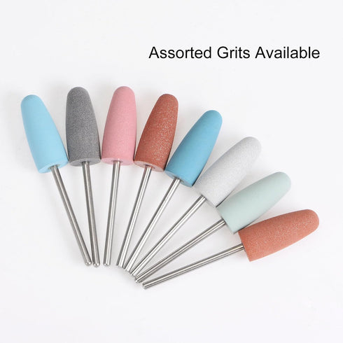 5pcs Rubber Polishing Bit Silicone Buffing Wheels 80 Grit 10mm Dia Mounted Grinding Head for Electric Grinder Rotary Tool, Cone Shape...