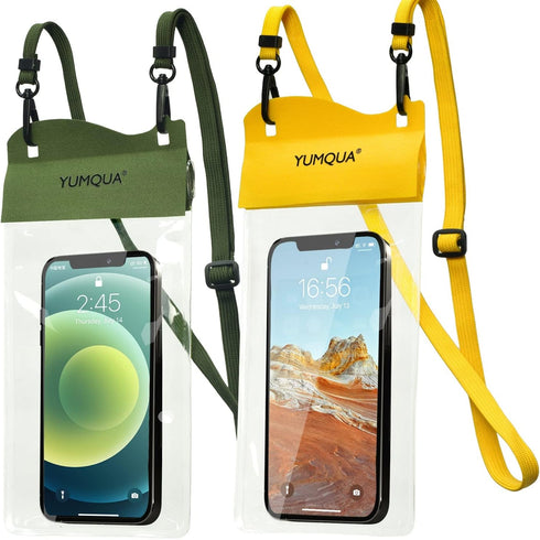 Large Waterproof Phone Pouch 2 Pack, IPX8 Waterproof Cell Phone Case Dry Bag Compatible with iPhone 15 14 13 12 11 Pro Max/Galaxy S23 Ultra S22 Pi...