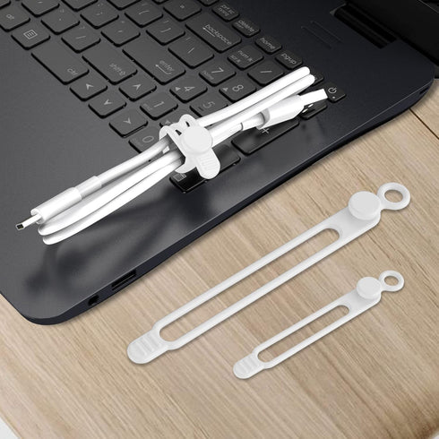Nearockle Silicone Cable Ties Cord Organizer for Cable Management, 16PCS 4.5" and 7.1" Reusable Cable Organizer Electronic Accessories for Home, O...