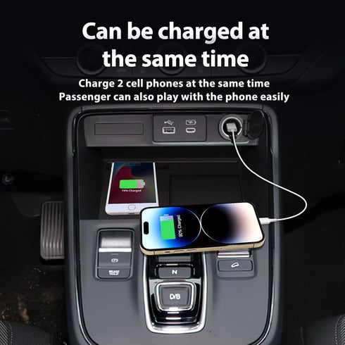 Compatible with Honda CRV 2023 Wireless Phone Charging Pad Silicone Material Dual Charging Ports Charger Station 15W Adapter for Smartphone...