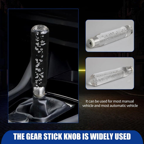 1 PC Car Personalized Gear Shift Head, LED Illuminated Crystal Bubble Shift Knob Wave Stick Head, 7.87" Cool Shift Head, Replacement Modification ...