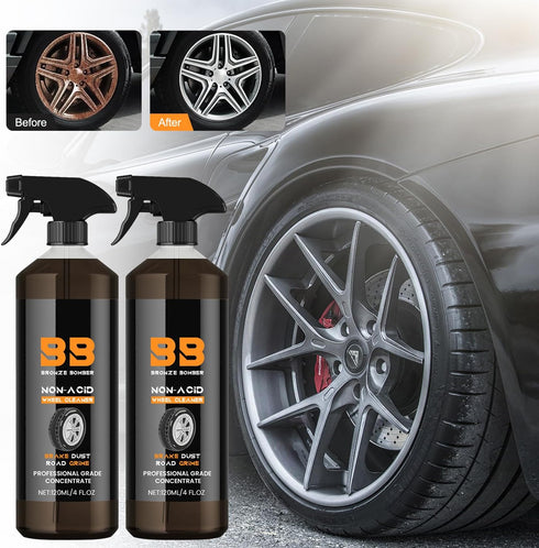 Brake Bomber Cleaner Powerful Wheel Cleaner, Retread Car Wheel Care Cleaner, Perfect for Cleaning Wheels and Tires, Safe on Alloy, Chrome, and Pai...