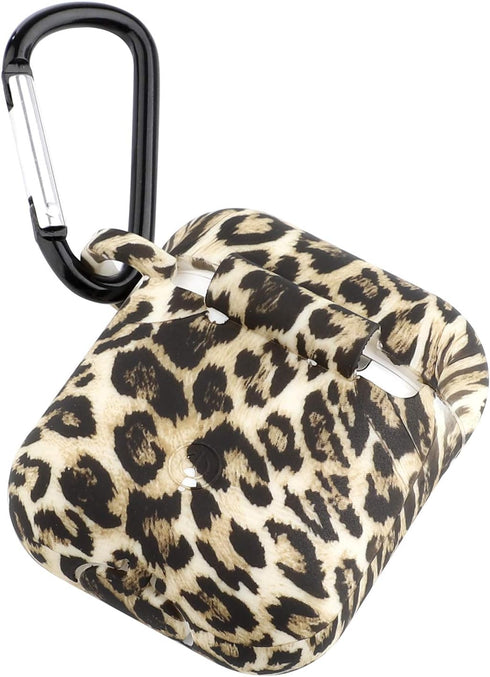 Seadream Silicone Leopard Pattern Protective Cover Case Metal Keychain Compatible with Apple AirPods...