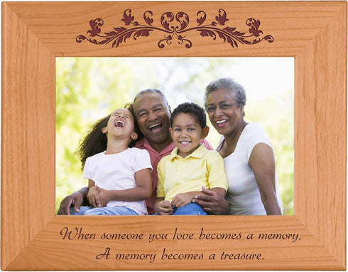 CustomGiftsNow When someone you love becomes a memory - A memory becomes a treasure - Engraved Natural Alder Wood Tabletop/Hanging Wooden Memorial...