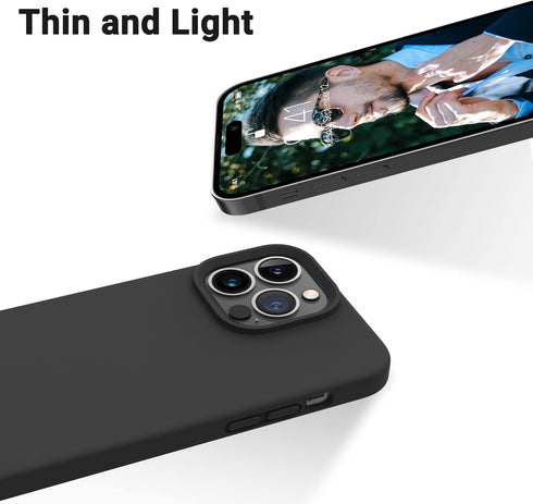 OTOFLY Designed for iPhone 14 Pro Case, Silicone Shockproof Slim Thin Phone Case for iPhone 14 Pro 6.1 inch (Black)...