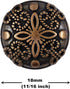 Bezelry 12 Pieces Flower Carvings Metal Shank Buttons. 18mm (11/16 inch) (Antique Copper)...
