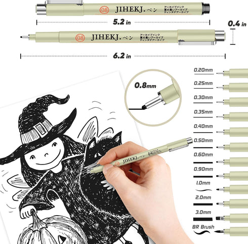 Drawing Pens 12-Pack, Art Pens Anime Pens Sketch Pens Precision Multiliner Pens ink Pens Calligraphy Pens Design Pens Office School Supplies Drawi...