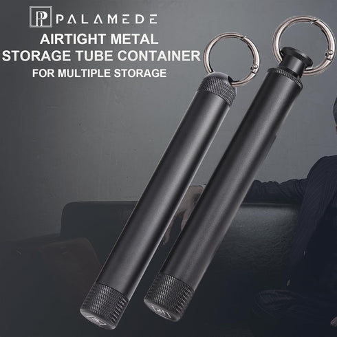 Airtight Container - Metal Storage Bottle Tube Container - Waterproof Holder Case - Keychain Storage Tube -Multipurpose Aluminum Container Outdoor...
