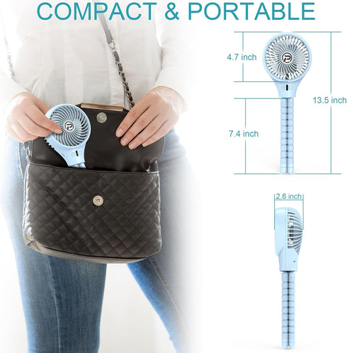 Portable Stroller Fan, Rechargeable Battery Powered Oscillating Fan, Baby Fan with 3 Powerful & Quiet Speeds, 90° Oscillation, Flexible Tripod for...