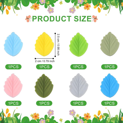 8pcs Knitting Needle Stoppers, Cute 8 Colors Leaf Knitting Needle End Caps Silicone Knitting Needle Tips Stoppers Knitting Needle Tip Covers Sewin...