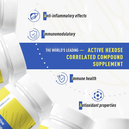 Active Hexose Correlated Compound Supplement 1500mg, Natural Mushroom Supplement Supports Immune Health, Liver Function, Maintains Natural Killer ...