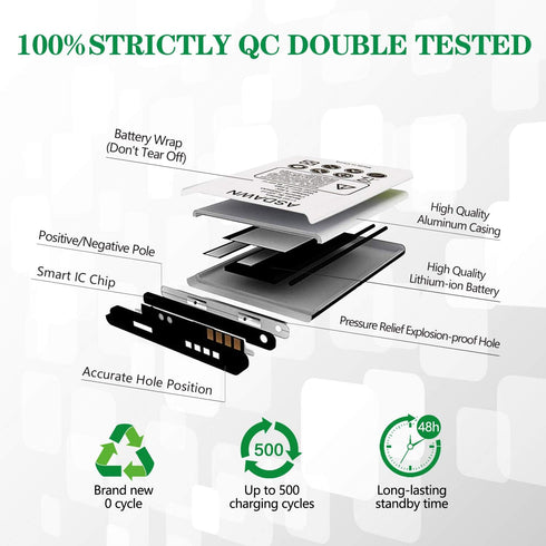 ASDAWN Galaxy S10 Battery Replacement, EB-BG973ABE EB-BG973ABU Battery for Galaxy S10 SM-G973 G973A/V/T/P with Back Cover Adhesive + Battery Adhes...