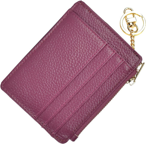 woogwin Slim RFID Credit Card Holder for Women Mini Front Pocket Wallet Purse With Keychain...