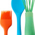 C.R. Gibson Kids in The Kitchen Oil Brush, Spoon, Whisk, Long, Standard Spatula Silicone Utensil Set, Multicolor...