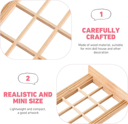 2pcs Mini Furniture Doll House Miniature Window Frame Model Decoration Windows Dollhouse Furniture...