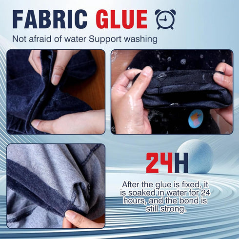 Fabric Glue 2 Pieces 60ml Suitable for All Fabrics Cotton Linen Denim Leather Polyester Doll Repair Fabric Glue Permanent Clear Washable Fabric Li...