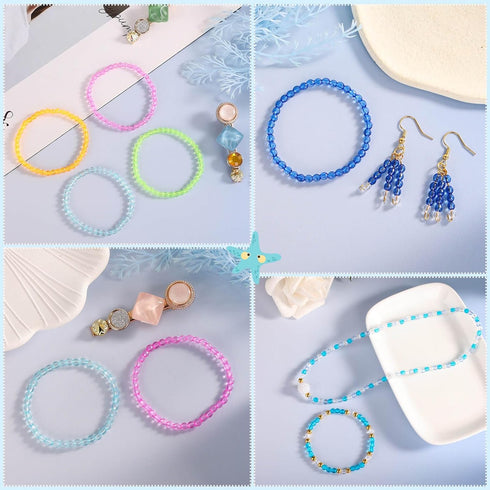 Paxcoo 5320Pcs Crystal Beads for Jewelry Making, Crystal Acrylic Beads Faceted Jewelry Beads Bicone Gem Beads jewel for Jewelry Making (4 MM)...