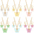 18 Pcs Acrylic Butterfly Necklace Earrings Set Acrylic Butterfly Pendant Necklace Hoop Butterfly Earrings Colorful Butterfly Jewelry Set Cute Jewe...