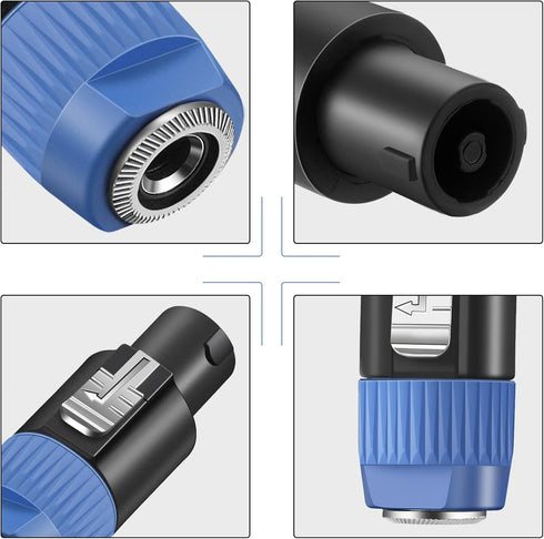 8 Pack NL4FC Speaker to 1/4 Adapter, Speaker Male to 1/4 inch TS Female Converter, 1/4 inch Female to NL4FC Male Connectors...