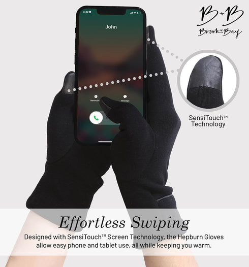 Brook + Bay Women's Gloves for Cold Weather - Women's Gloves w/Touchscreen Fingers - Fleece Gloves for Women - Texting Glove...